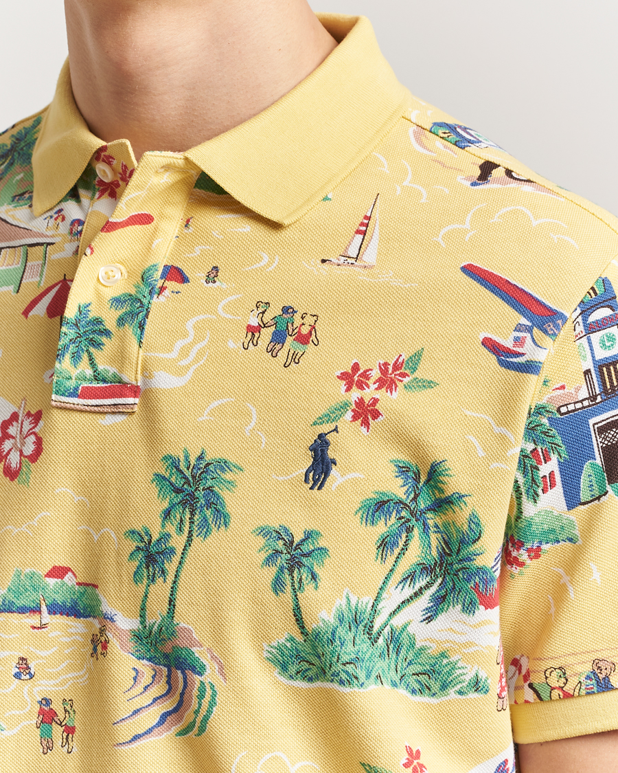 Mies | Pikeet | Polo Ralph Lauren | Printed Mesh Polo Holiday Bear Yellow