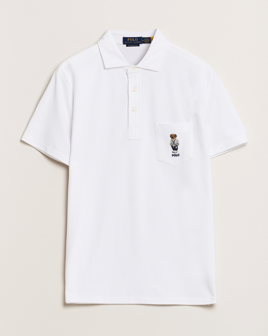 Mies | Pikeet | Polo Ralph Lauren | Custom Slim Fit Pocket Bear Polo White