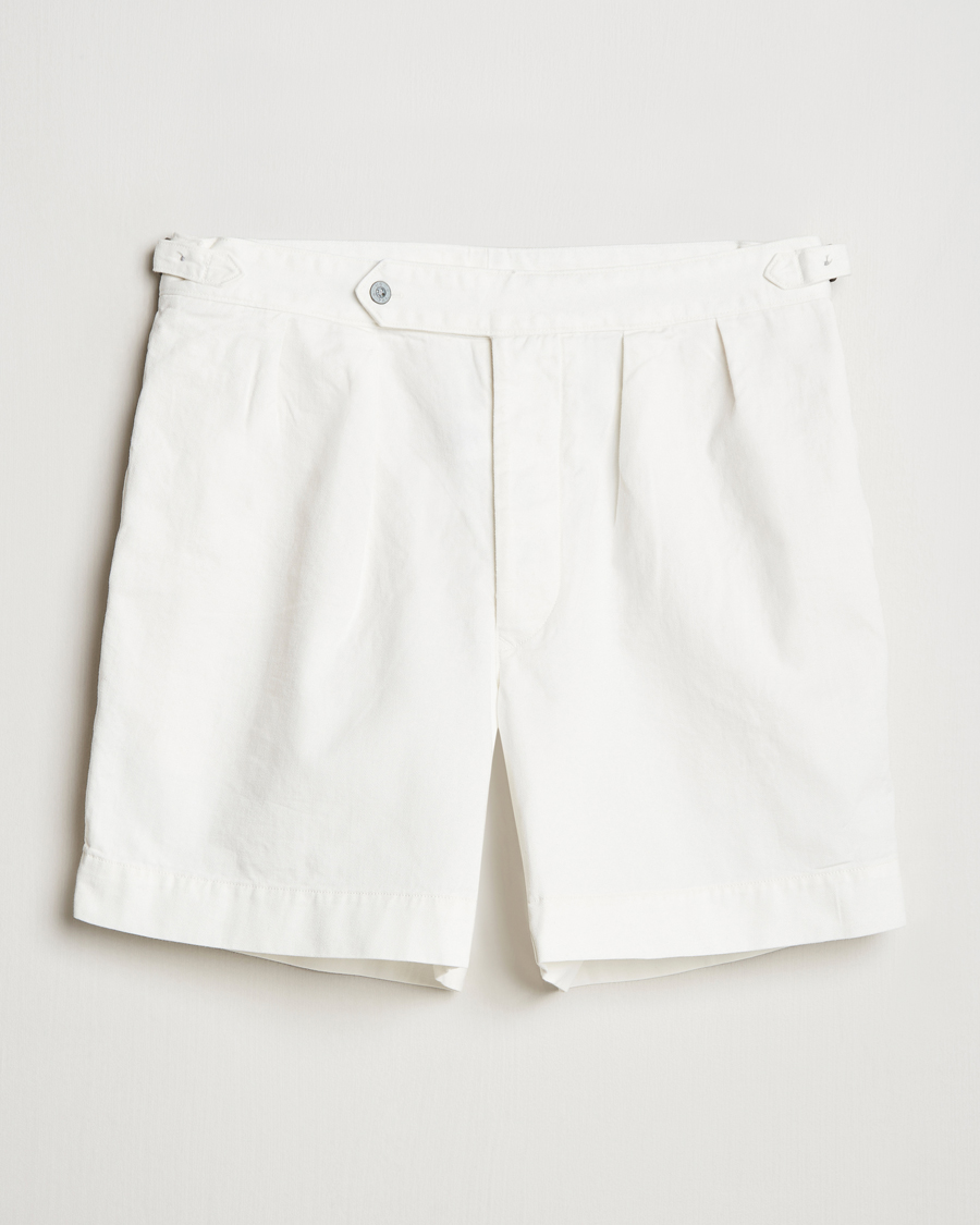 Mies | Shortsit | Polo Ralph Lauren | Rustic Twill Pleated Shorts Deckwash White
