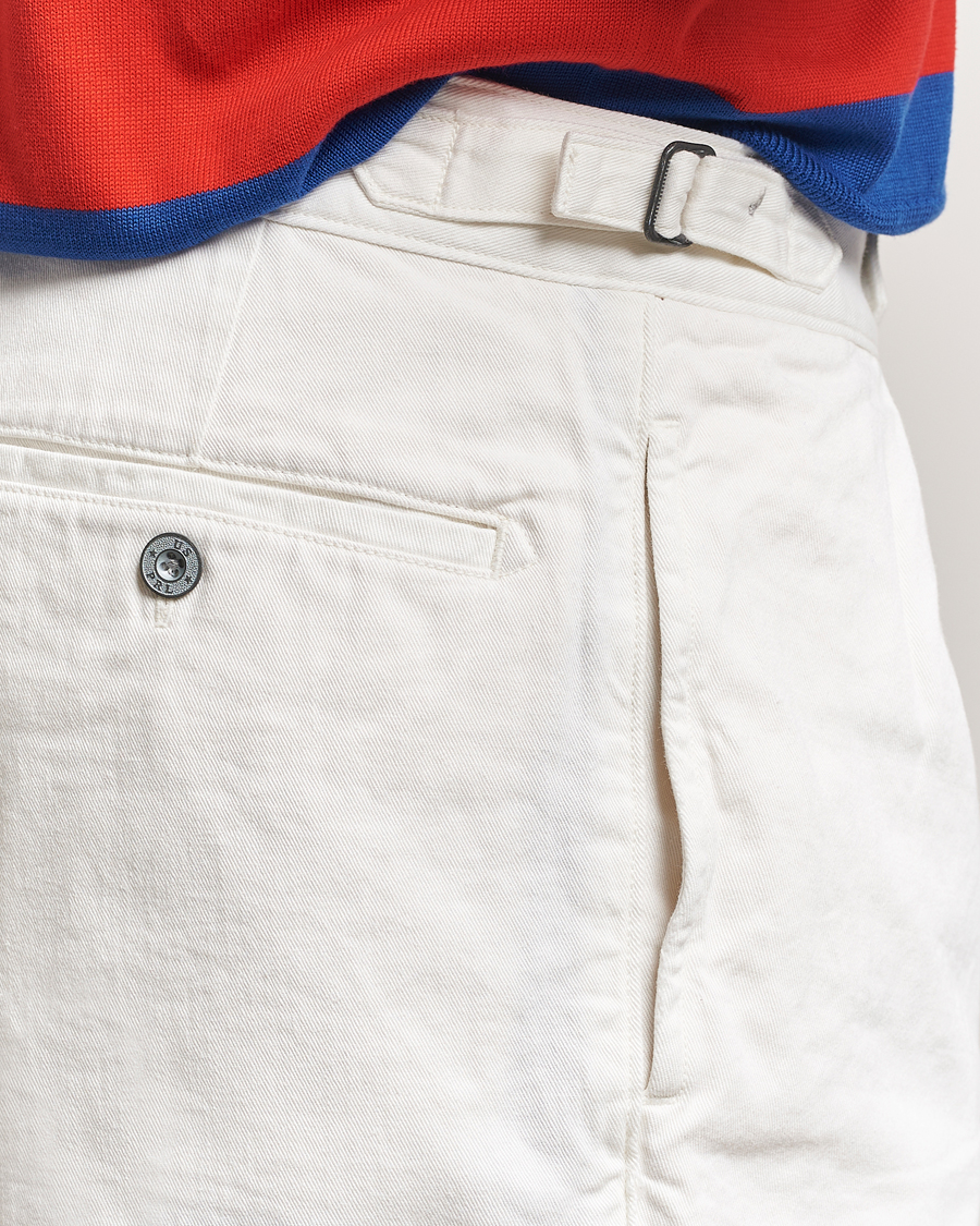 Mies | Shortsit | Polo Ralph Lauren | Rustic Twill Pleated Shorts Deckwash White