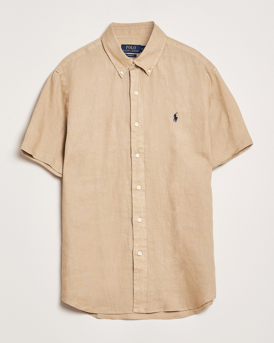 Mies | Kauluspaidat | Polo Ralph Lauren | Short Sleeve Linen Shirt Coastal Beige