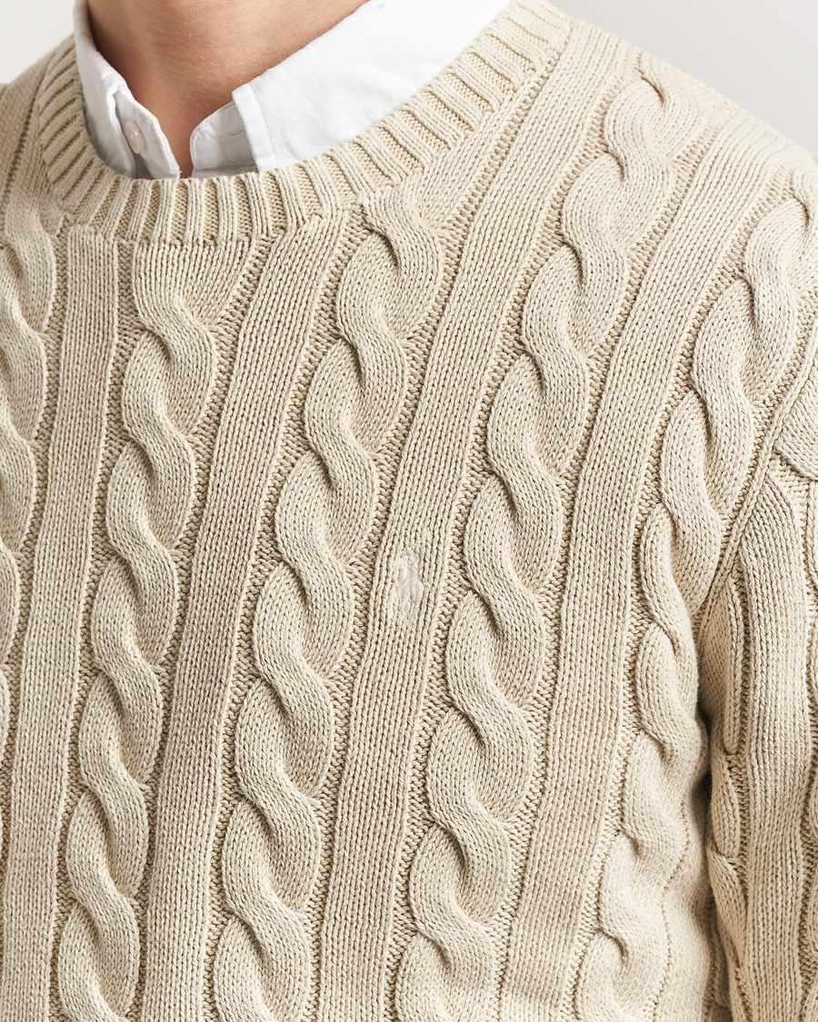 Mies | Puserot | Polo Ralph Lauren | Cotton Cable Pullover Natural