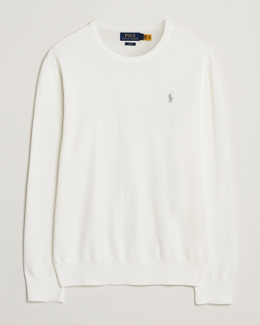 Mies | Puserot | Polo Ralph Lauren | Cotton Crew Neck Sweater Deckwash White