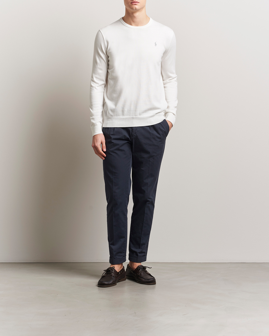 Mies | Puserot | Polo Ralph Lauren | Cotton Crew Neck Sweater Deckwash White