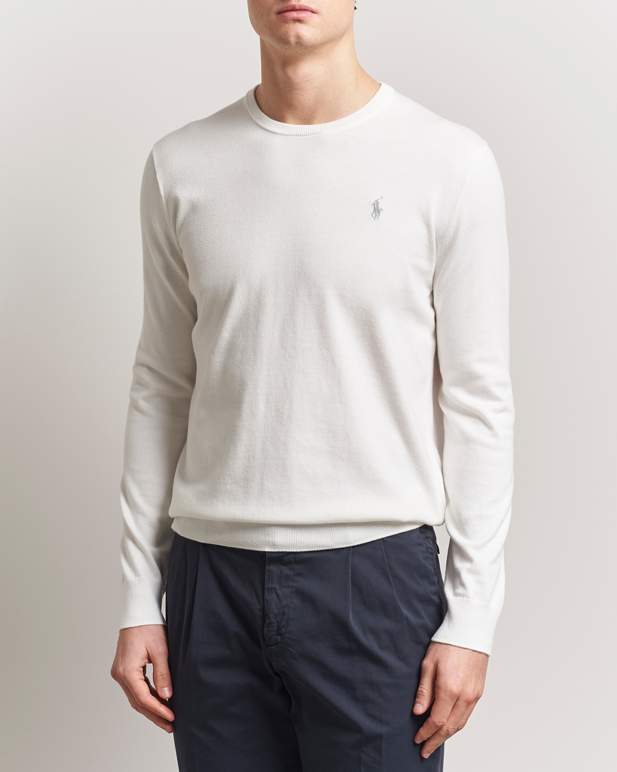 Mies | Puserot | Polo Ralph Lauren | Cotton Crew Neck Sweater Deckwash White