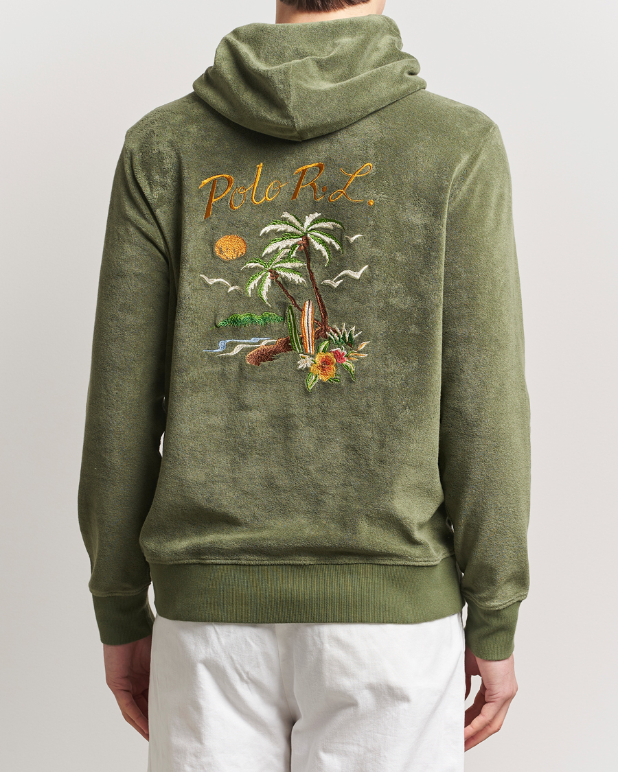 Mies | Puserot | Polo Ralph Lauren | Cotton Terry Printed Hoodie Tree Green