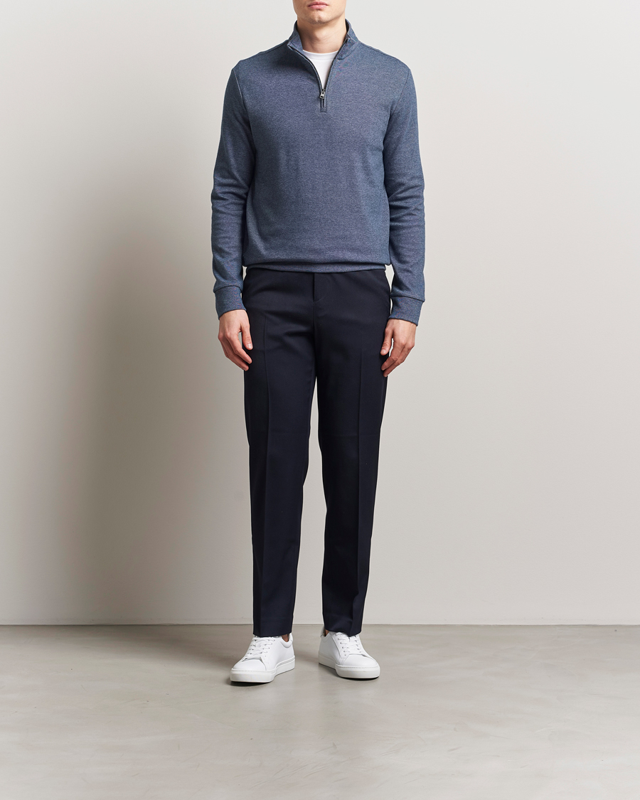 Mies | Puserot | Polo Ralph Lauren | Luxury Texture Half Zip Spring Navy Heather