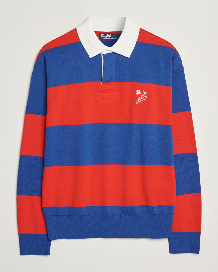 Mies | Puserot | Polo Ralph Lauren | Knitted Striped Rugby Blue/Red
