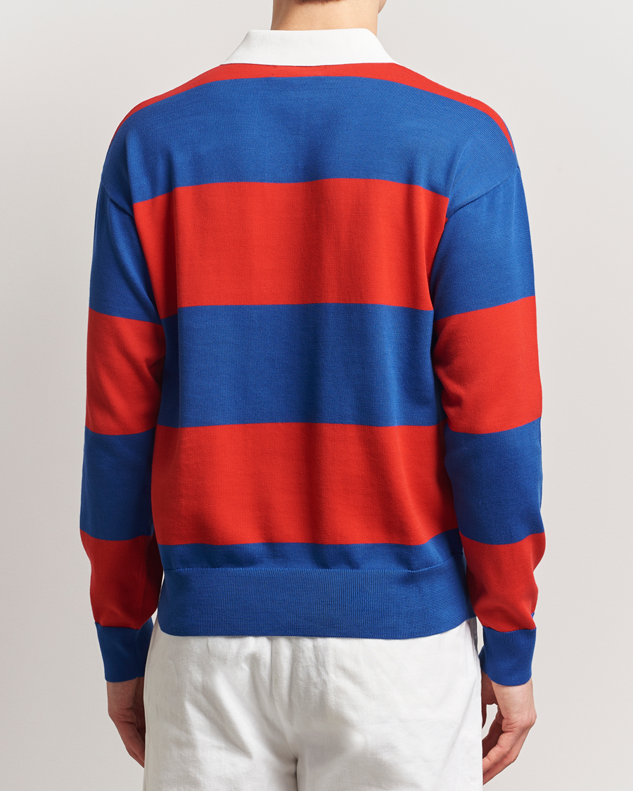 Mies | Puserot | Polo Ralph Lauren | Knitted Striped Rugby Blue/Red
