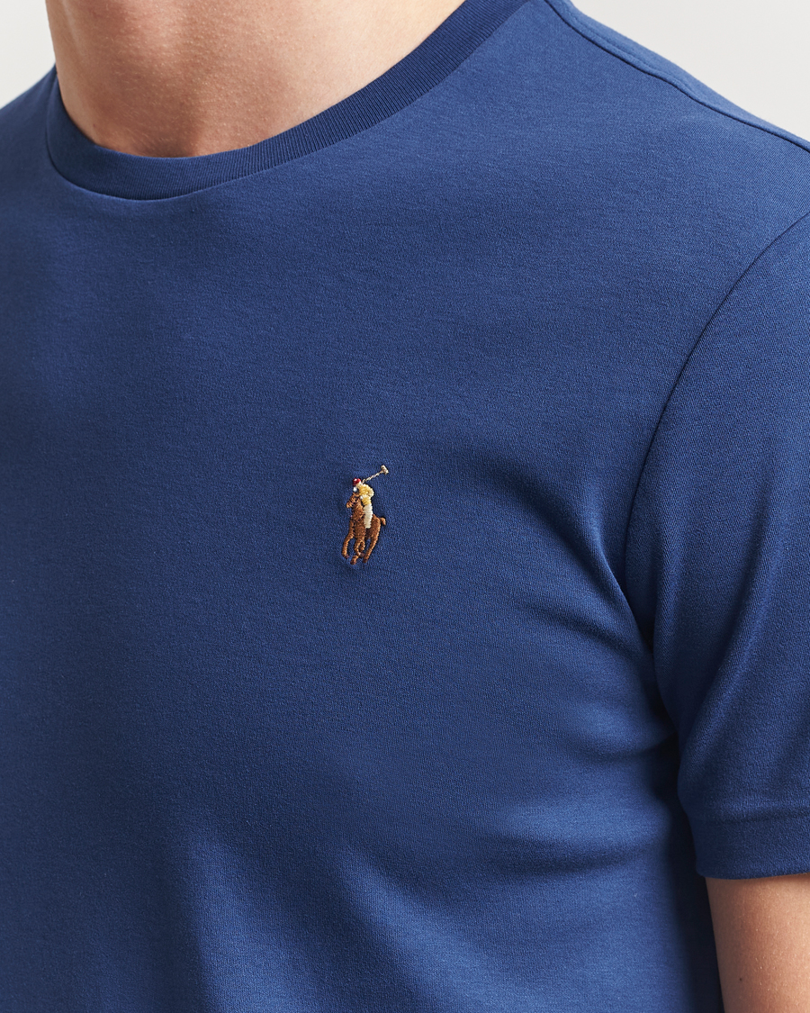 Mies | T-paidat | Polo Ralph Lauren | Luxury Pima Cotton Crew Neck T-Shirt Annapolis Blue
