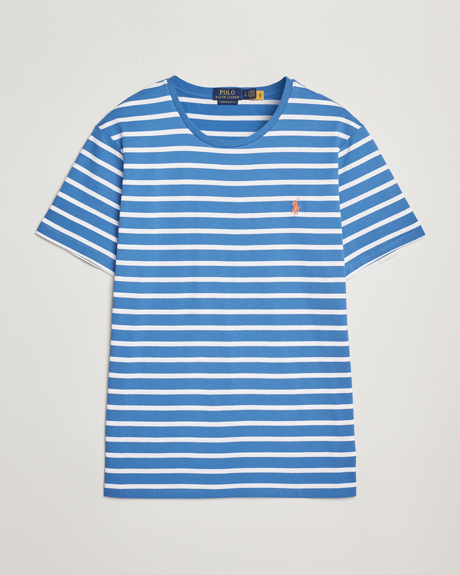 Mies | T-paidat | Polo Ralph Lauren | Custom Slim Fit Striped T-Shirt Embayment Blue/White