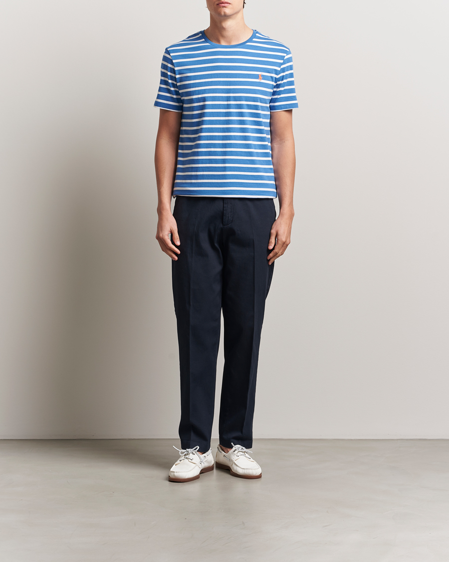 Mies | T-paidat | Polo Ralph Lauren | Custom Slim Fit Striped T-Shirt Embayment Blue/White