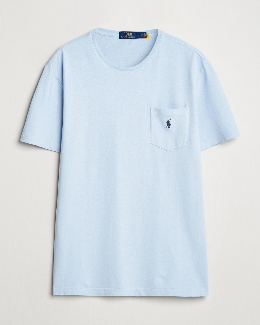 Mies | T-paidat | Polo Ralph Lauren | Cotton Linen T-Shirt Office Blue