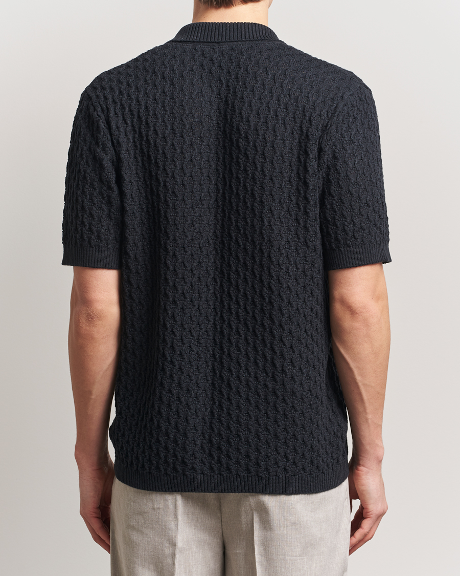 Mies | Kauluspaidat | LES DEUX | Gespertus Knitted Short Sleeve Shirt Black