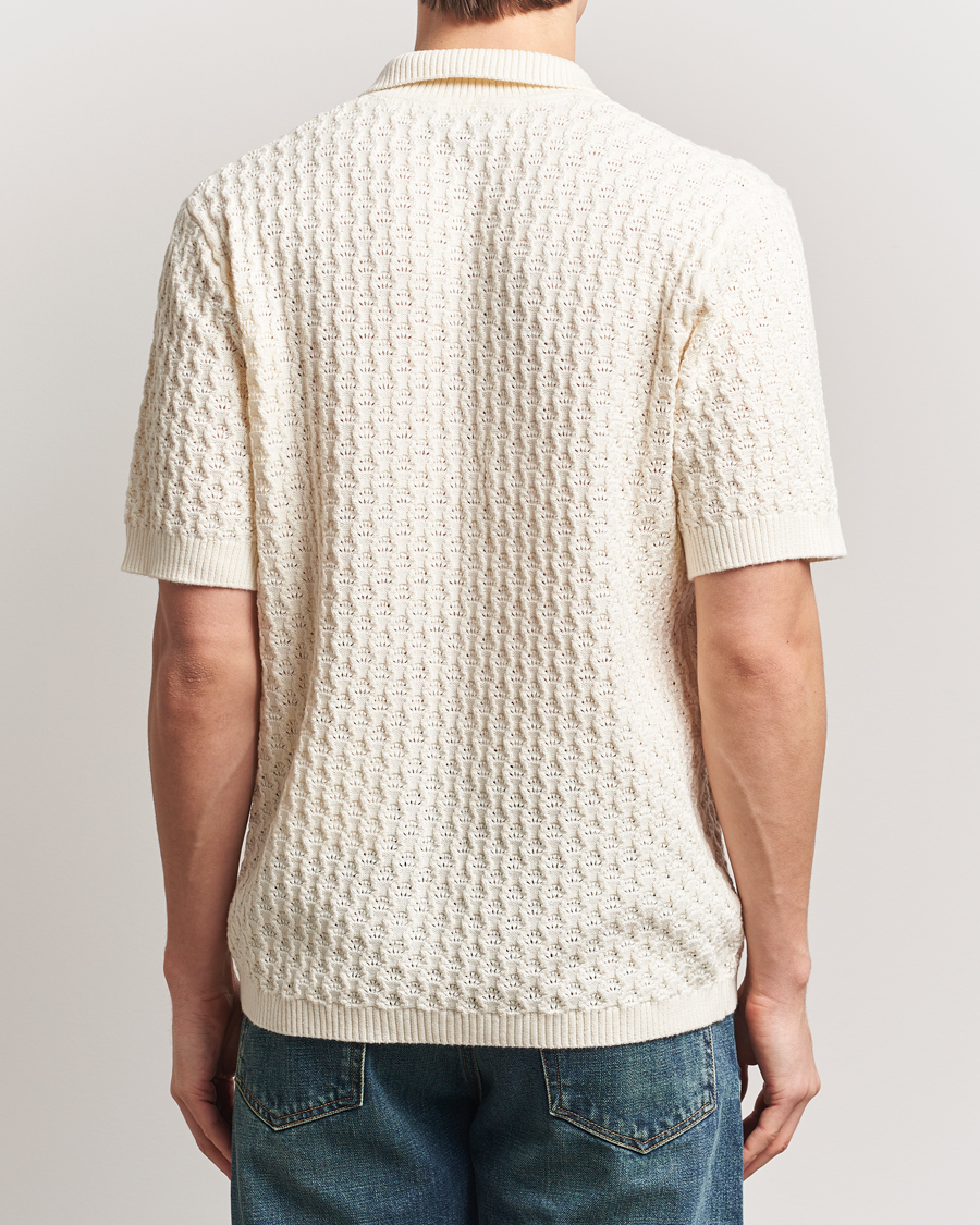 Mies | Kauluspaidat | LES DEUX | Gespertus Knitted Short Sleeve Shirt Ivory