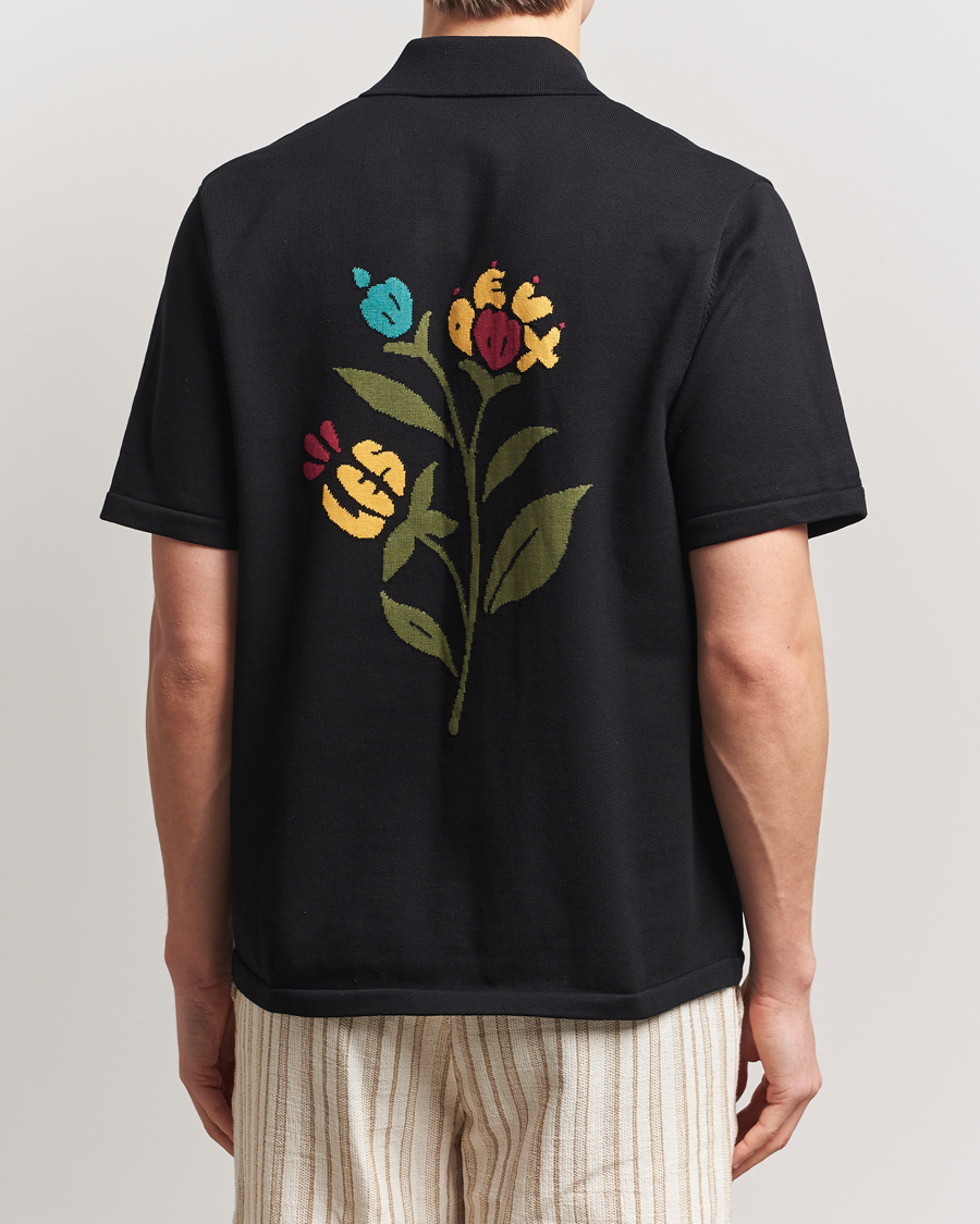 Mies | Kauluspaidat | LES DEUX | Geoffery Short Sleeve Knitted Shirt Black