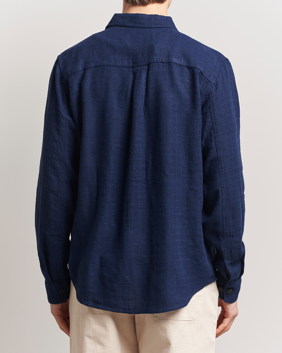 Mies | Kauluspaidat | LES DEUX | Hamilton Viscose/Linen Overshirt Navy