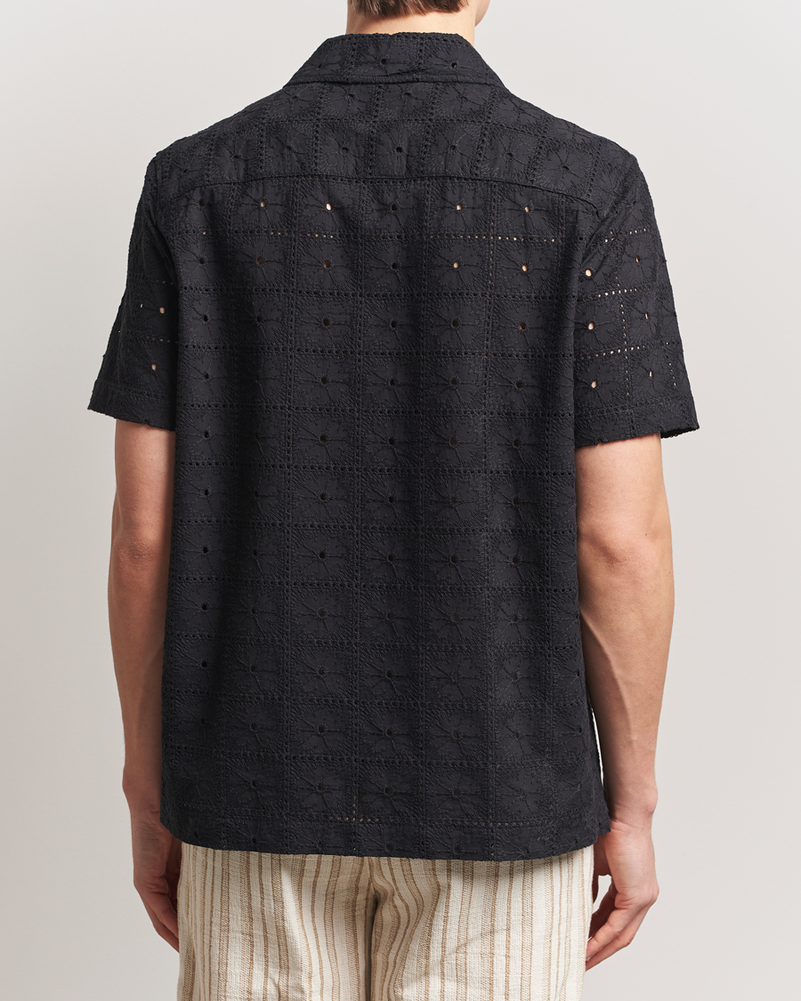 Mies | Kauluspaidat | LES DEUX | Hector Anglaise Short Sleeve Shirt Black