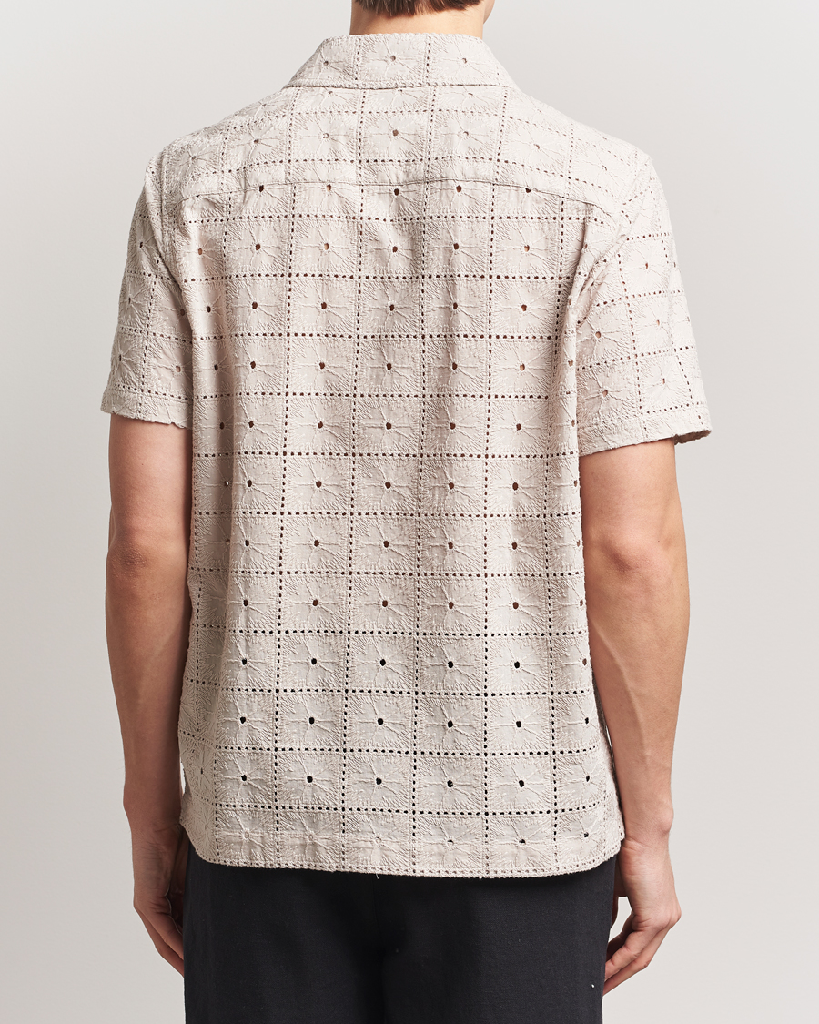 Mies | Kauluspaidat | LES DEUX | Hector Anglaise Short Sleeve Shirt Light Sand