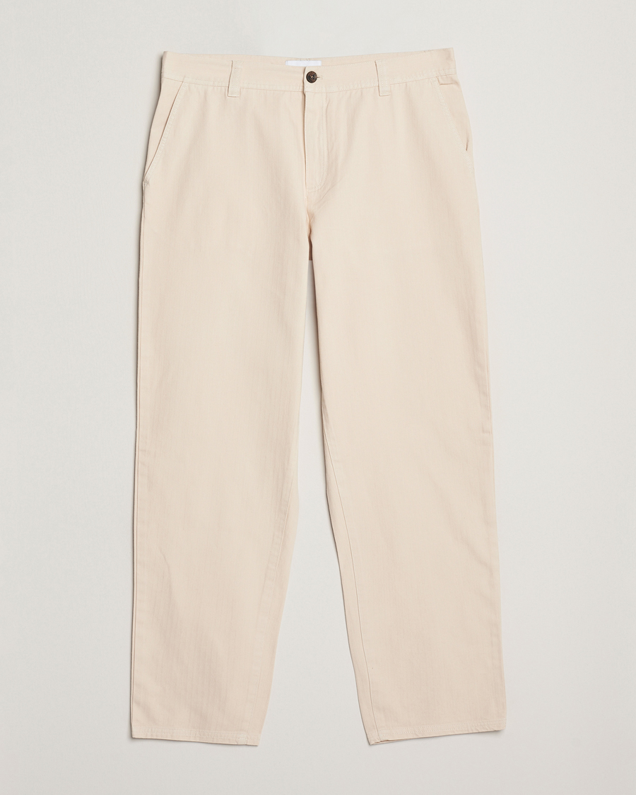 Mies | Housut | LES DEUX | Cody Cotton Herringbone Pants Ivory