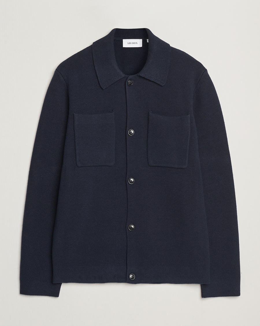 Mies | Puserot | LES DEUX | Fisher Cotton Milano Overshirt Navy