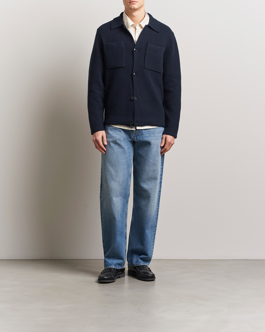 Mies | Puserot | LES DEUX | Fisher Cotton Milano Overshirt Navy