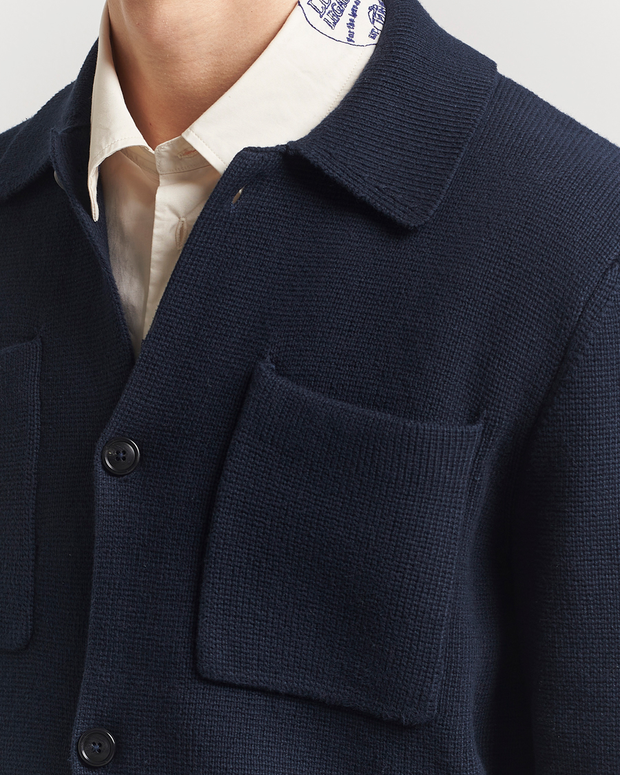 Mies | Puserot | LES DEUX | Fisher Cotton Milano Overshirt Navy