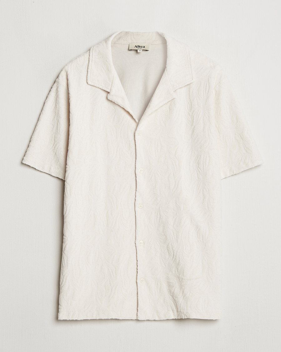Mies | Pikeet | Altea | Terry Jacquard Cotton Polo Off White