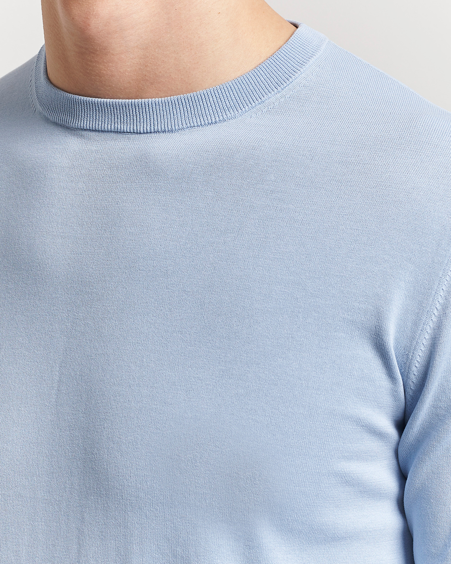 Mies | Puserot | Aspesi | Rib Cotton Crew Neck Light Blue