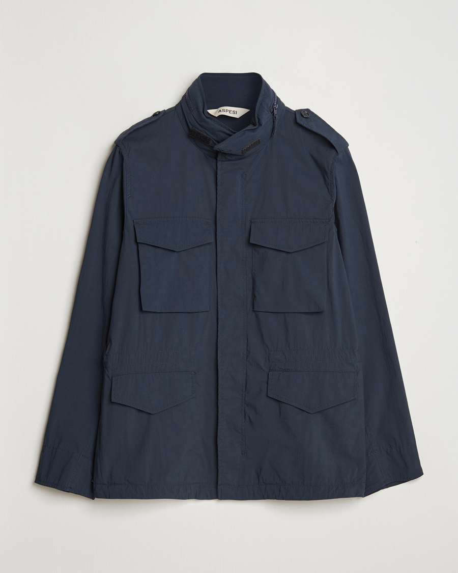 Mies | Takit | Aspesi | Lightweight Cotton Field Jacket Navy