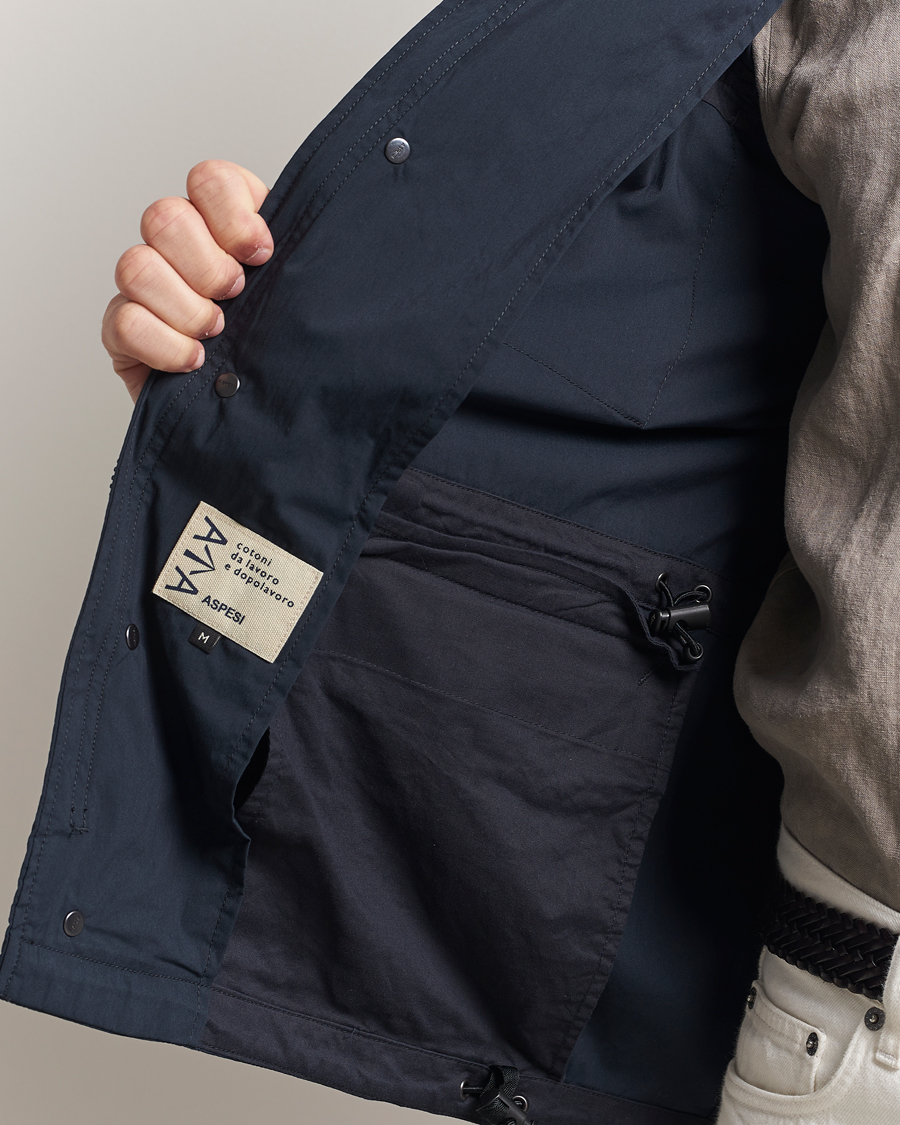 Mies | Takit | Aspesi | Lightweight Cotton Field Jacket Navy