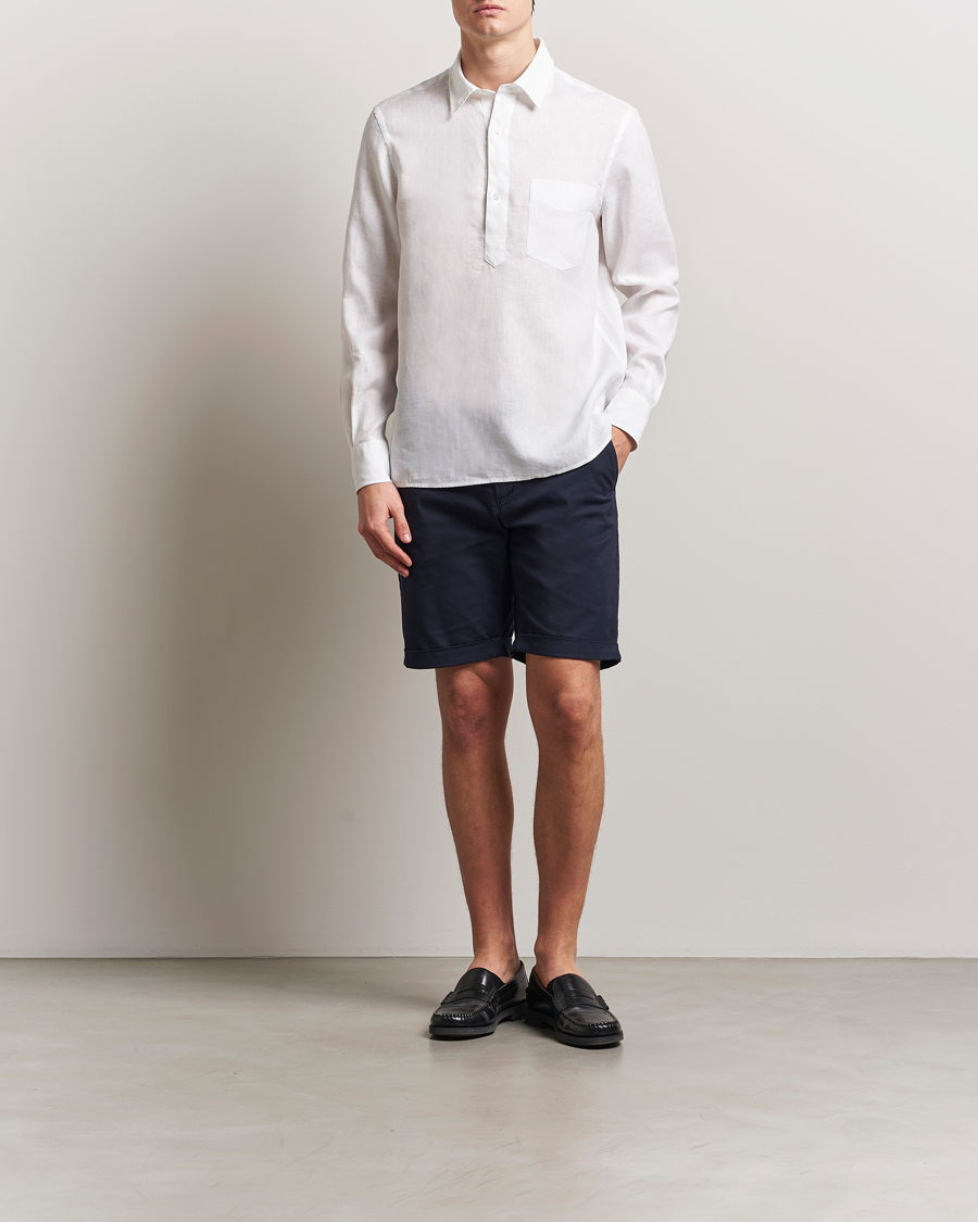 Mies | Kauluspaidat | Aspesi | Linen Popover Shirt White