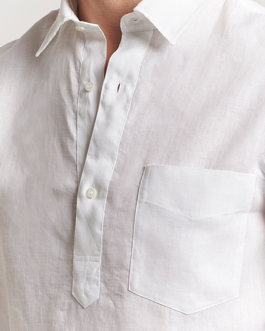 Mies | Kauluspaidat | Aspesi | Linen Popover Shirt White