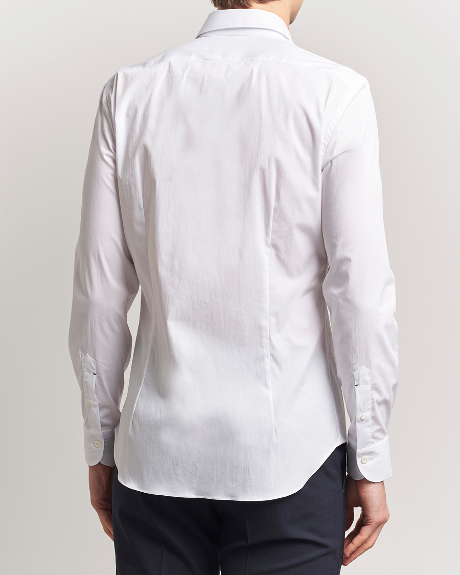 Mies | Kauluspaidat | Mazzarelli | Soft Cotton Cut Away Shirt White