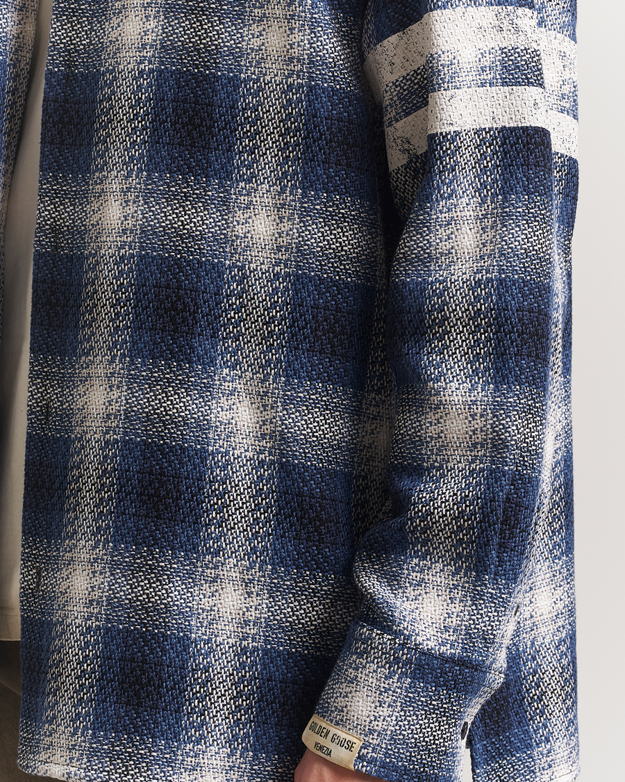 Mies | Kauluspaidat | Golden Goose | Heavy Check Overshirt Ice/Indigo