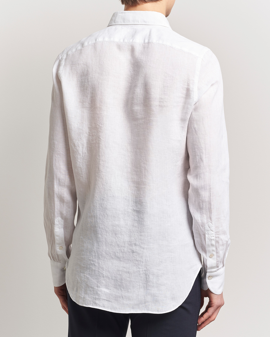 Mies | Kauluspaidat | Finamore Napoli | Gaeta Linen Shirt White