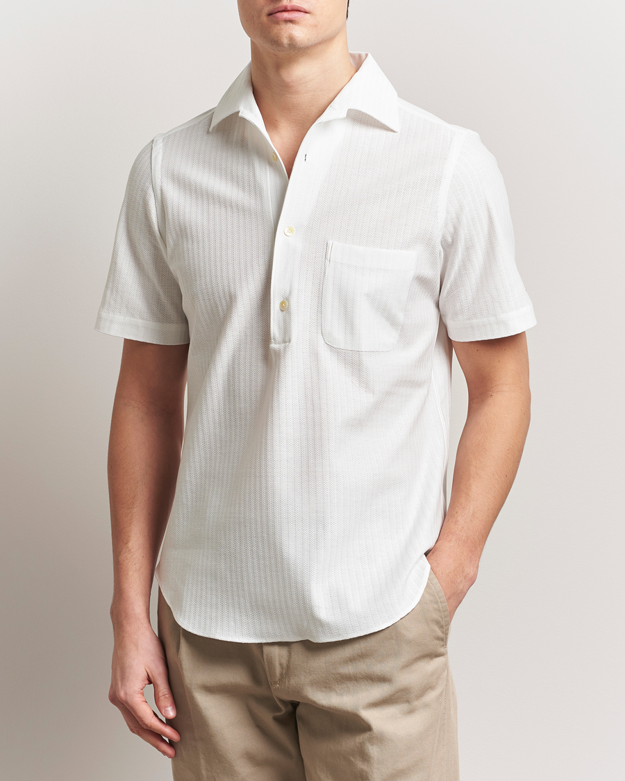 Mies | Kauluspaidat | Finamore Napoli | Vico Jersey Short Sleeve Polo White