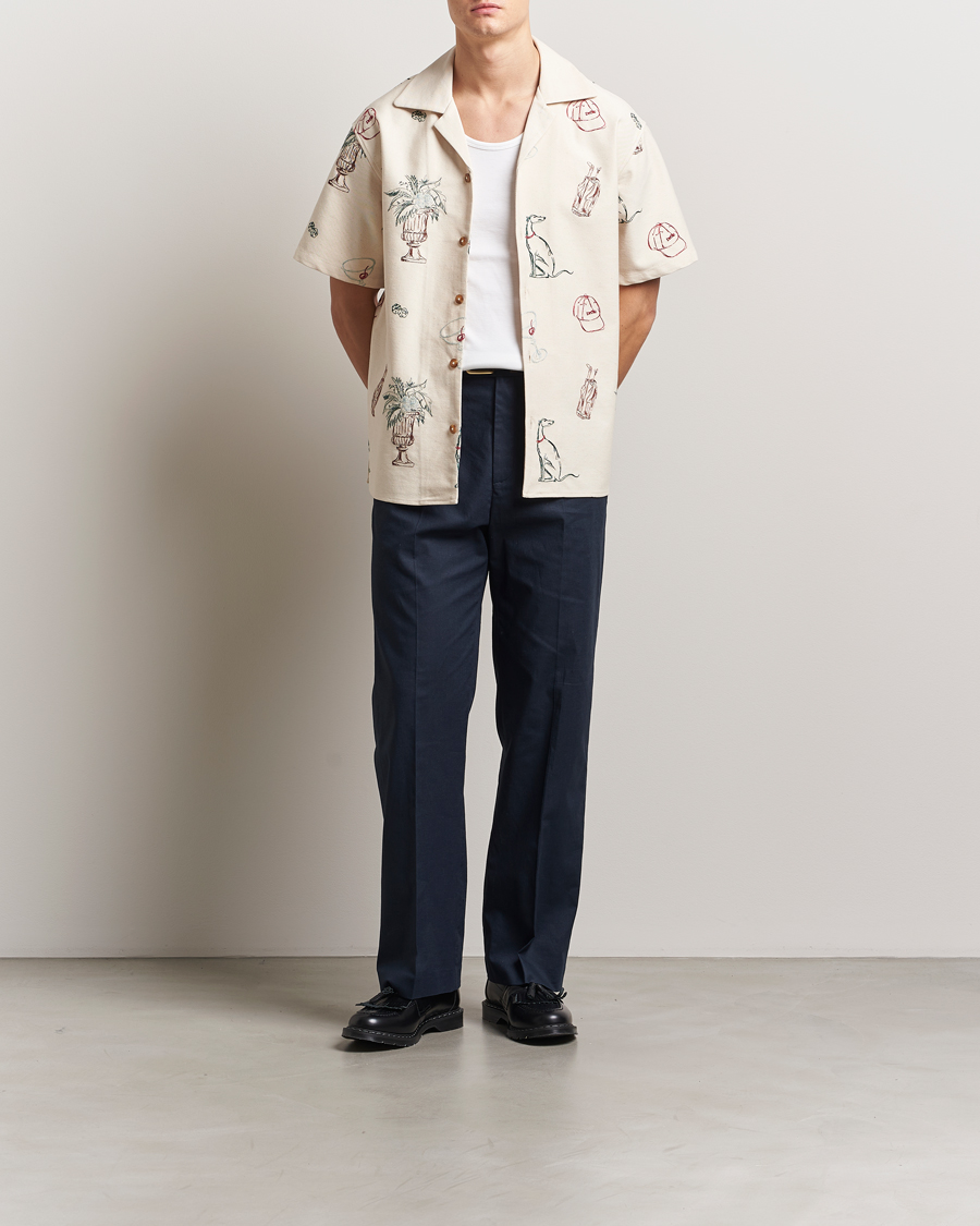 Mies | Kauluspaidat | Drôle de Monsieur | Embroidered Country Club Shirt Ecru