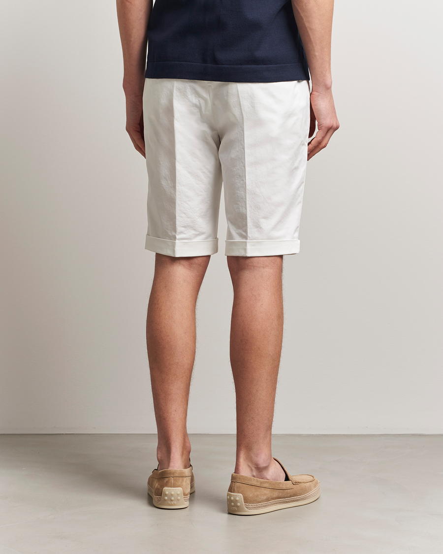 Mies | Shortsit | Briglia 1949 | Pleated Cotton Shorts White