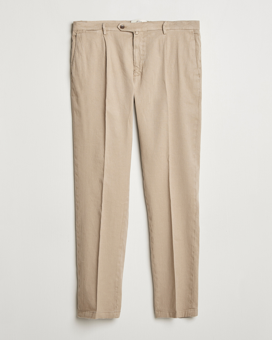 Mies | Housut | Briglia 1949 | Pleated Linen Trousers Taupe
