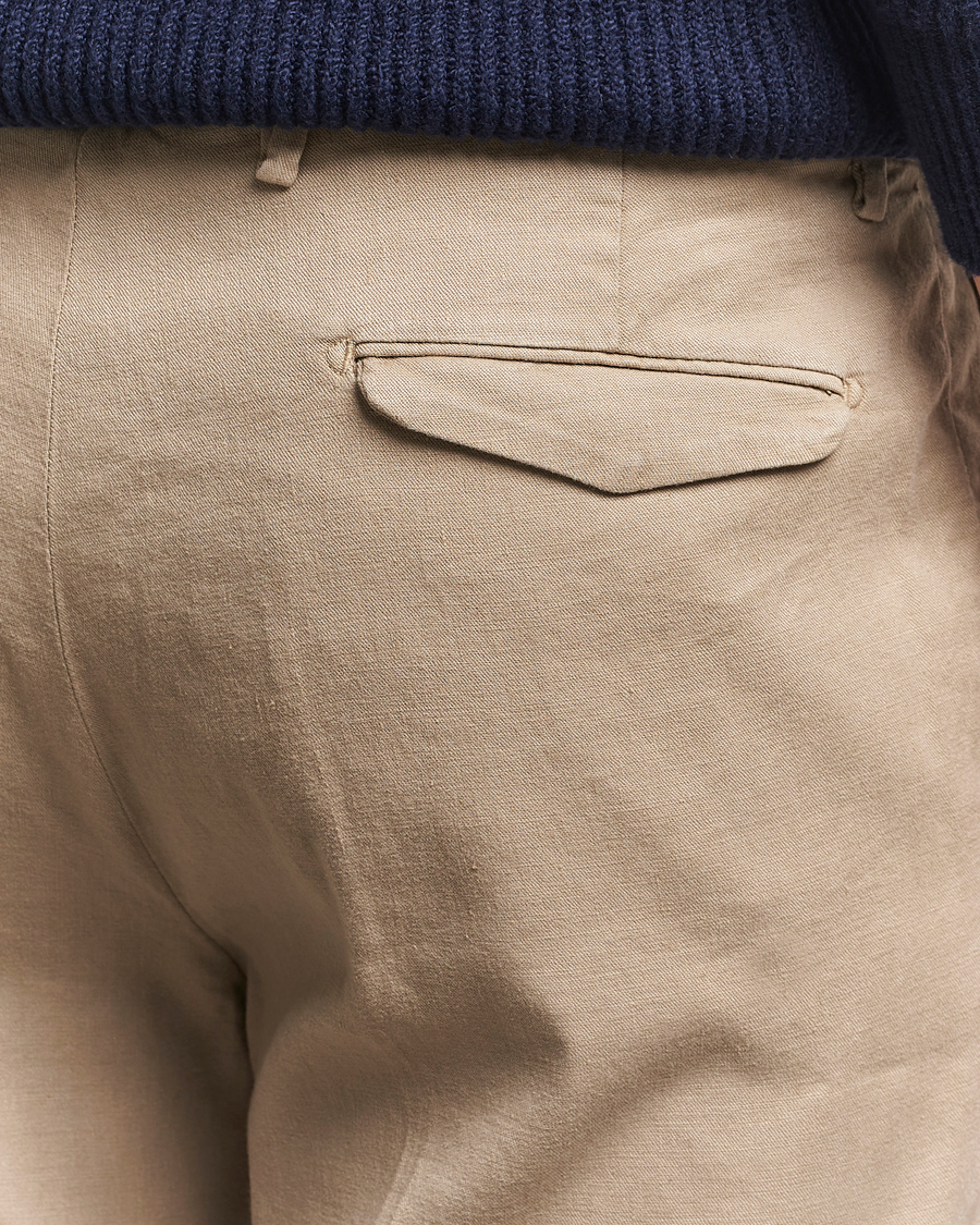 Mies | Housut | Briglia 1949 | Pleated Linen Trousers Taupe