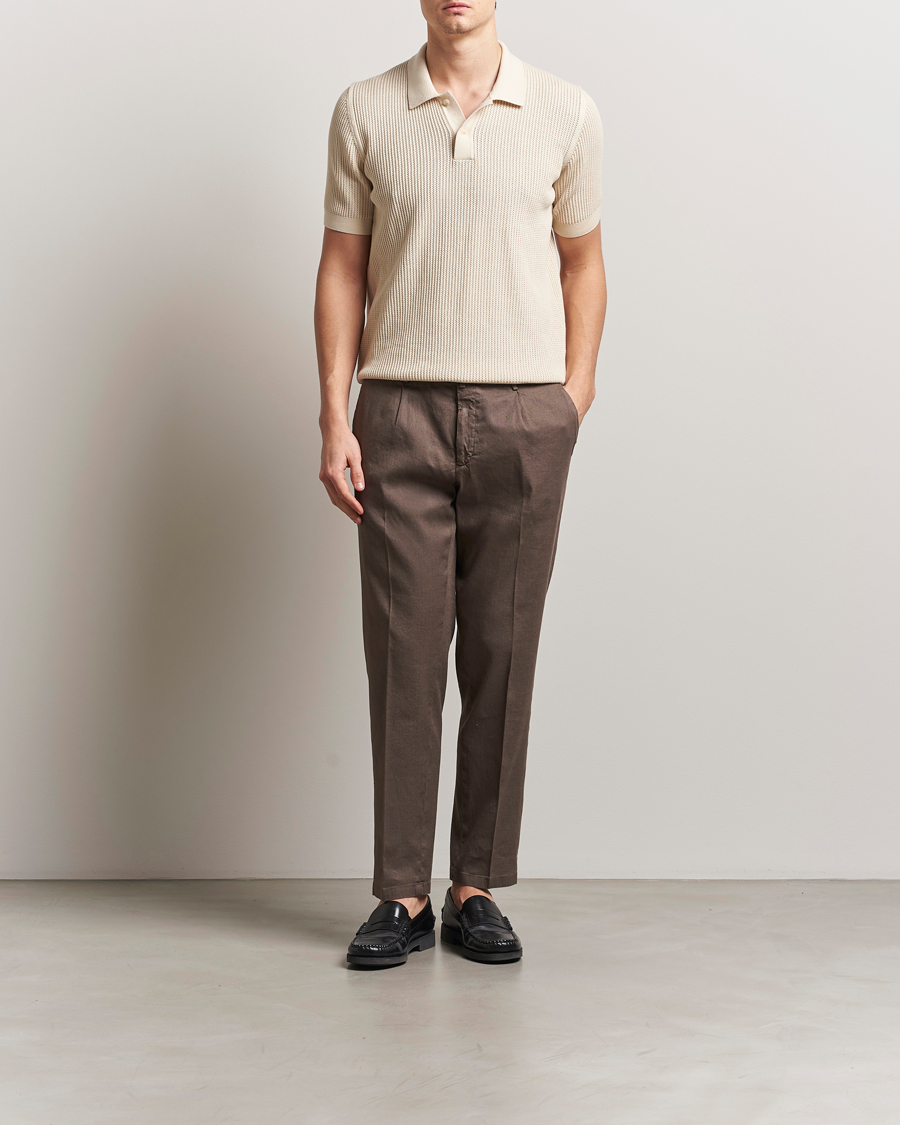 Mies | Housut | Briglia 1949 | Pleated Linen Trousers Brown