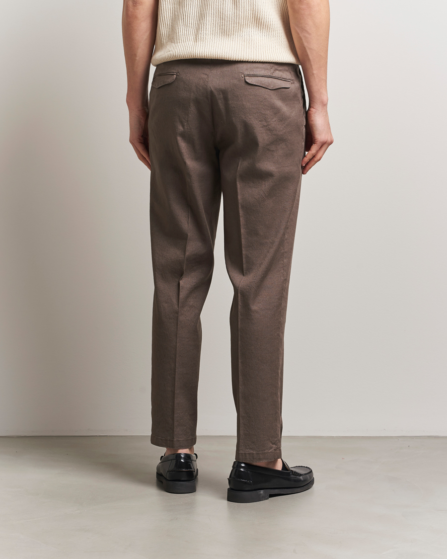 Mies | Housut | Briglia 1949 | Pleated Linen Trousers Brown
