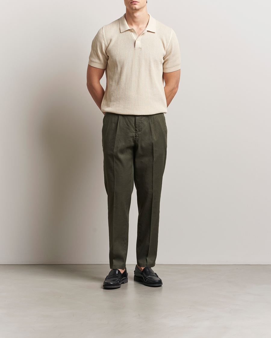 Mies | Housut | Briglia 1949 | Pleated Linen Trousers Olive