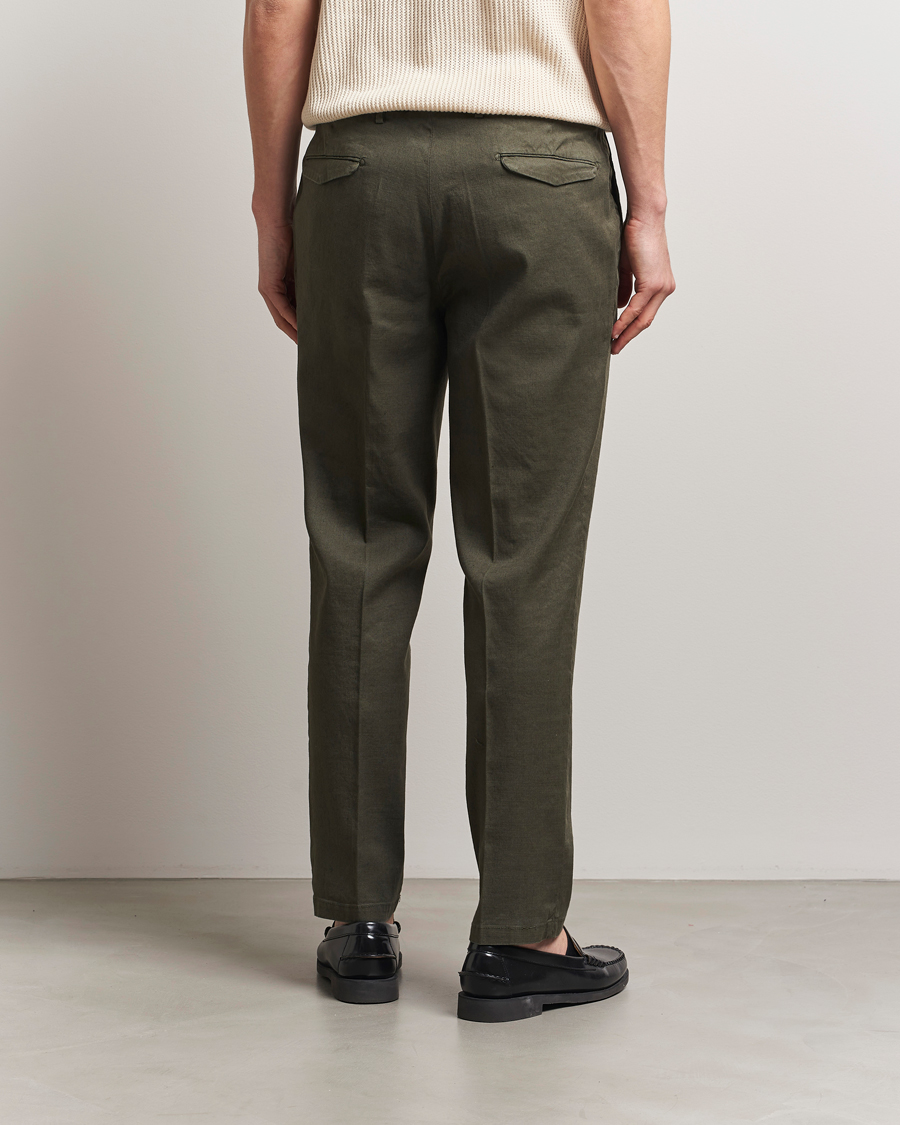 Mies | Housut | Briglia 1949 | Pleated Linen Trousers Olive