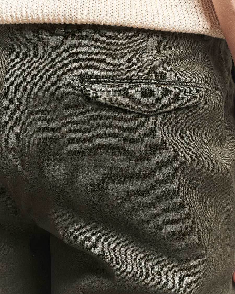 Mies | Housut | Briglia 1949 | Pleated Linen Trousers Olive