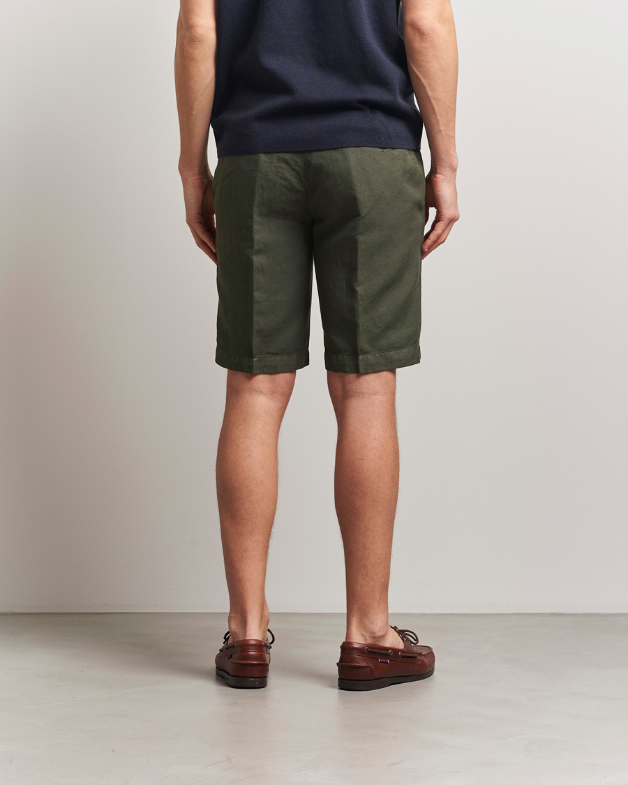 Mies | Shortsit | Briglia 1949 | Linen/Cotton Drawstring Shorts Olive