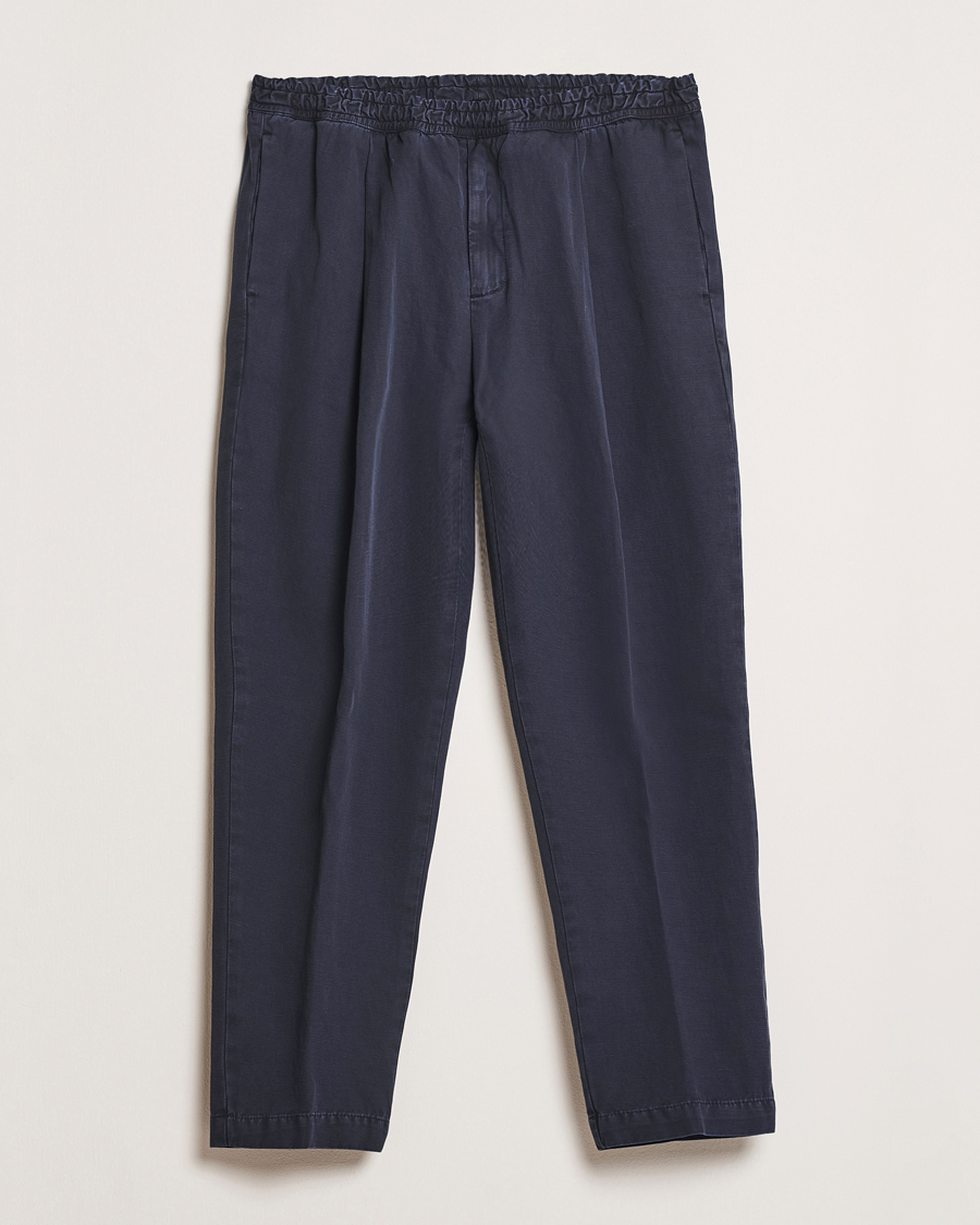 Mies | Housut | Briglia 1949 | Cotton/Linen Drawstring Pants Navy
