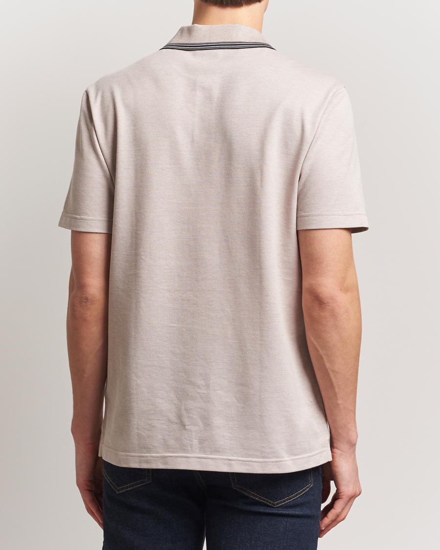 Mies | Pikeet | Brioni | Short Sleeve Cotton Piquet Polo Beige