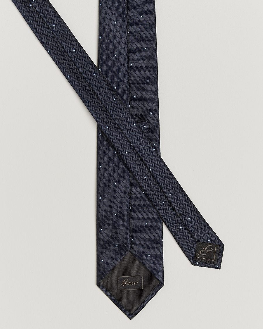 Mies | Brioni Jacquard Silk Tie Navy | Brioni | Jacquard Silk Tie Navy